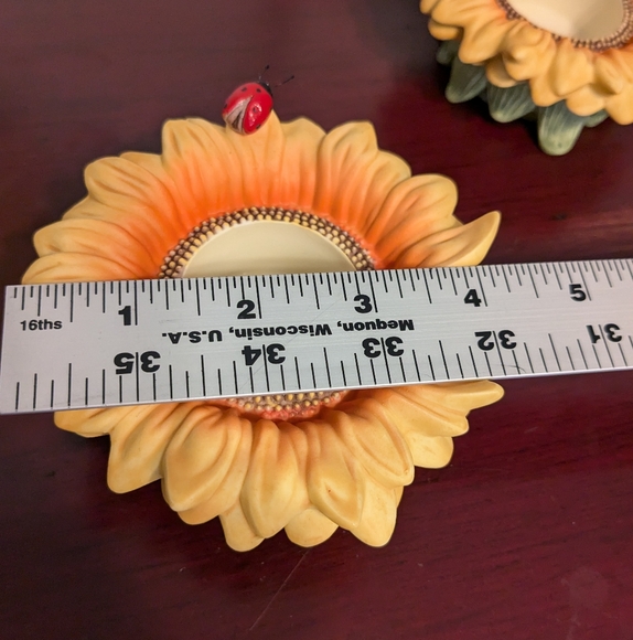 PARTYLITE Sunflower Buddies Ladybug & Butterfly 2 TEA LIGHT Votive CANDLE HOLDER - Picture 9 of 13